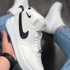 Nike AirForce Bilekli Beyaz Siyah Unisex Ayakkabı