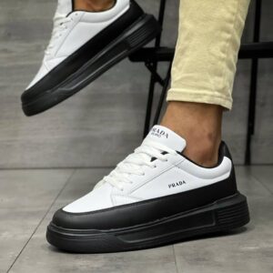 Prada New Milano Siyah Beyaz Ayakkabı
